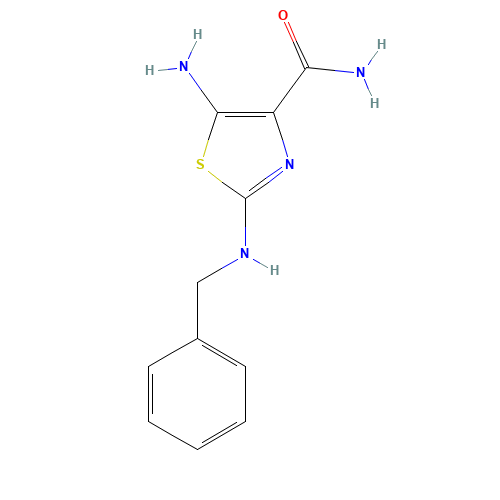 5-amino-2-(benzylamino)-1,3-thiazole-4-carboxamide (CAS: 60598-58-5) - Chemical Structure and Molecular Formula 