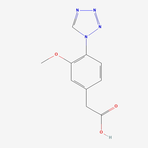 2-[3-methoxy-4-(tetrazol-1-yl)phenyl]acetic acid (CAS: 1374573-68-8) - Chemical Structure and Molecular Formula 