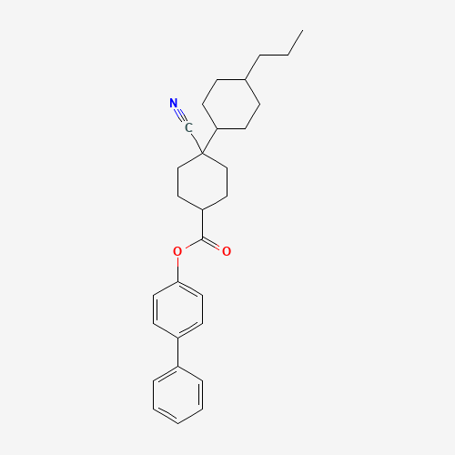 [4-(4-cyanophenyl)phenyl] 4-(4-propylcyclohexyl)cyclohexane-1-carboxylate (CAS: 82492-42-0) - Chemical Structure and Molecular Formula 