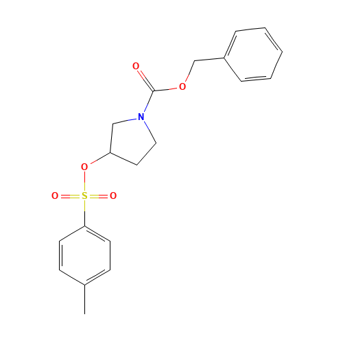 benzyl 3-(4-methylphenyl)sulfonyloxypyrrolidine-1-carboxylate (CAS: 188846-98-2) - Chemical Structure and Molecular Formula 