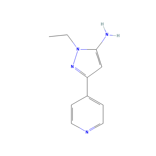 2-ethyl-5-pyridin-4-ylpyrazol-3-amine (CAS: 1240522-33-1) - Chemical Structure and Molecular Formula 