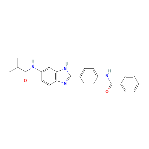 N-[4-[6-(2-methylpropanoylamino)-1H-benzimidazol-2-yl]phenyl]benzamide (CAS: 1261268-95-4) - Chemical Structure and Molecular Formula 