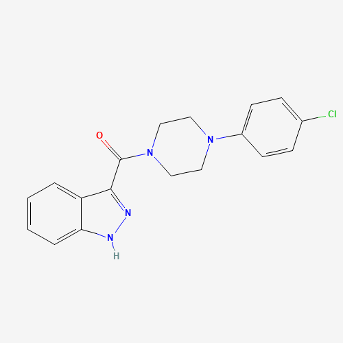 [4-(4-chlorophenyl)piperazin-1-yl]-(1H-indazol-3-yl)methanone (CAS: 160008-89-9) - Chemical Structure and Molecular Formula 