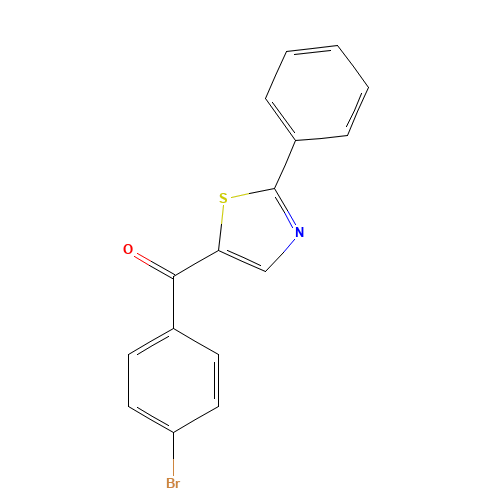 (4-bromophenyl)-(2-phenyl-1,3-thiazol-5-yl)methanone (CAS: 52421-62-2) - Chemical Structure and Molecular Formula 