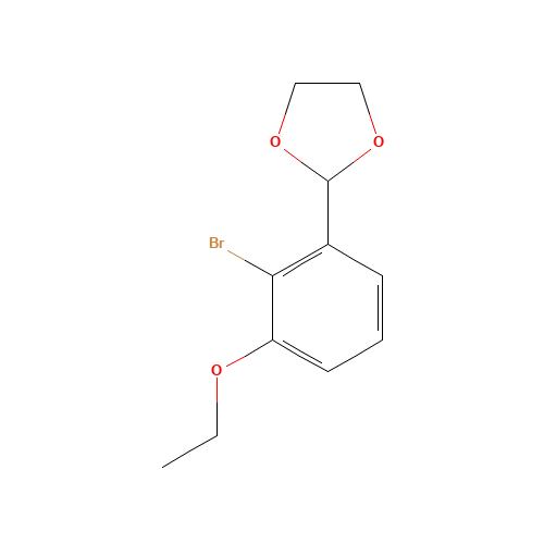 2-(2-bromo-3-ethoxyphenyl)-1,3-dioxolane (CAS: 1364685-20-0) - Chemical Structure and Molecular Formula 