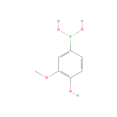 (4-hydroxy-3-methoxyphenyl)boronic acid (CAS: 182344-21-4) - Chemical Structure and Molecular Formula 