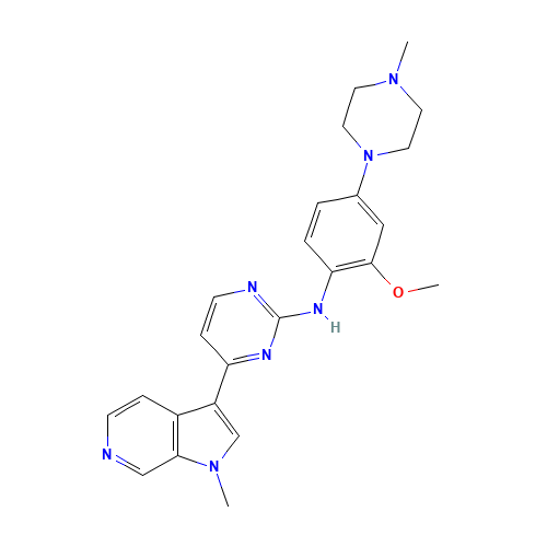 N-[2-methoxy-4-(4-methylpiperazin-1-yl)phenyl]-4-(1-methylpyrrolo[2,3-c]pyridin-3-yl)pyrimidin-2-amine (CAS: 1594092-37-1) - Related Chemical Product