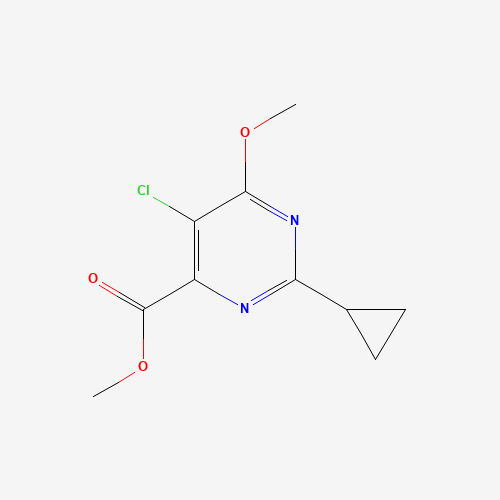 methyl 5-chloro-2-cyclopropyl-6-methoxypyrimidine-4-carboxylate (CAS: 1240313-27-2) - Chemical Structure and Molecular Formula 