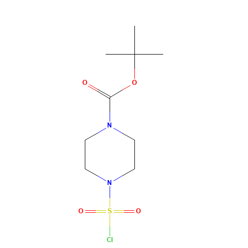 tert-butyl 4-chlorosulfonylpiperazine-1-carboxylate (CAS: 162046-65-3) - Chemical Structure and Molecular Formula 