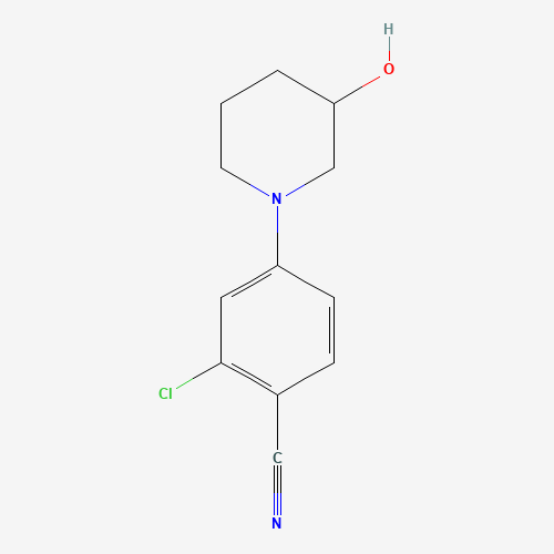 2-chloro-4-(3-hydroxypiperidin-1-yl)benzonitrile (CAS: 1260776-79-1) - Chemical Structure and Molecular Formula 