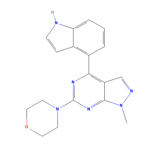4-[4-(1H-indol-4-yl)-1-methylpyrazolo[3,4-d]pyrimidin-6-yl]morpholine (CAS: 1292900-66-3) - Related Chemical Product