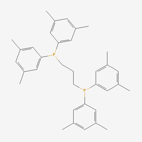 3-bis(3,5-dimethylphenyl)phosphanylpropyl-bis(3,5-dimethylphenyl)phosphane (CAS: 220185-36-4) - Chemical Structure and Molecular Formula 