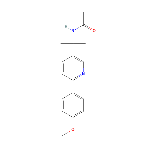 N-[2-[6-(4-methoxyphenyl)pyridin-3-yl]propan-2-yl]acetamide (CAS: 1260503-85-2) - Chemical Structure and Molecular Formula 