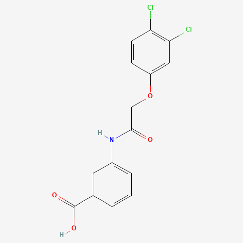 3-[[2-(3,4-dichlorophenoxy)acetyl]amino]benzoic acid (CAS: 649773-65-9) - Chemical Structure and Molecular Formula 