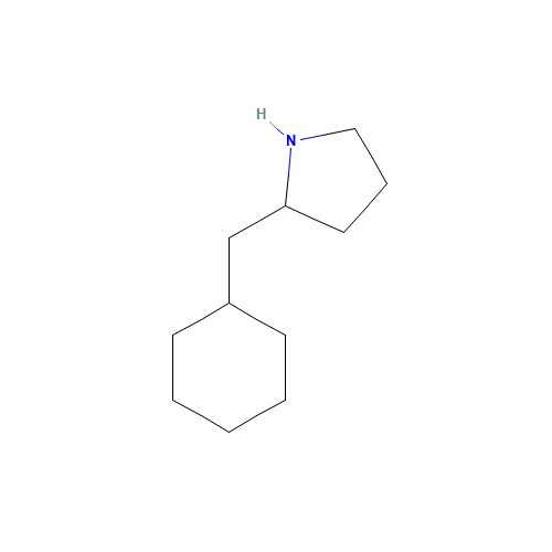 2-(cyclohexylmethyl)pyrrolidine (CAS: 60601-74-3) - Chemical Structure and Molecular Formula 