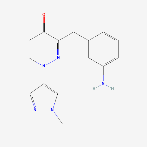 3-[(3-aminophenyl)methyl]-1-(1-methylpyrazol-4-yl)pyridazin-4-one (CAS: 1314392-69-2) - Chemical Structure and Molecular Formula 