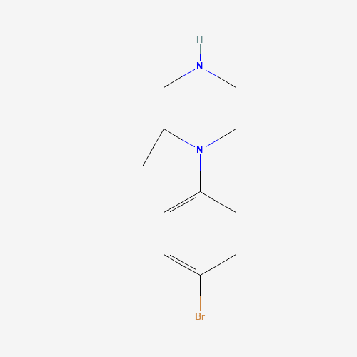 1-(4-bromophenyl)-2,2-dimethylpiperazine (CAS: 893749-11-6) - Chemical Structure and Molecular Formula 