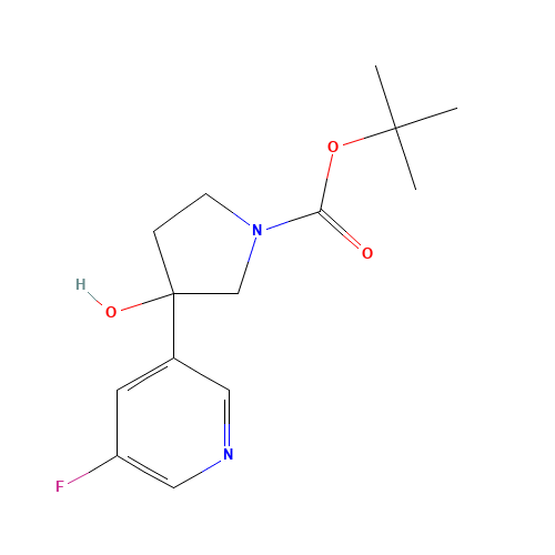 tert-butyl 3-(5-fluoropyridin-3-yl)-3-hydroxypyrrolidine-1-carboxylate (CAS: 1225218-32-5) - Chemical Structure and Molecular Formula 