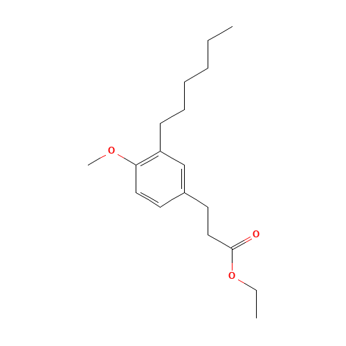 ethyl 3-(3-hexyl-4-methoxyphenyl)propanoate (CAS: 723760-81-4) - Chemical Structure and Molecular Formula 
