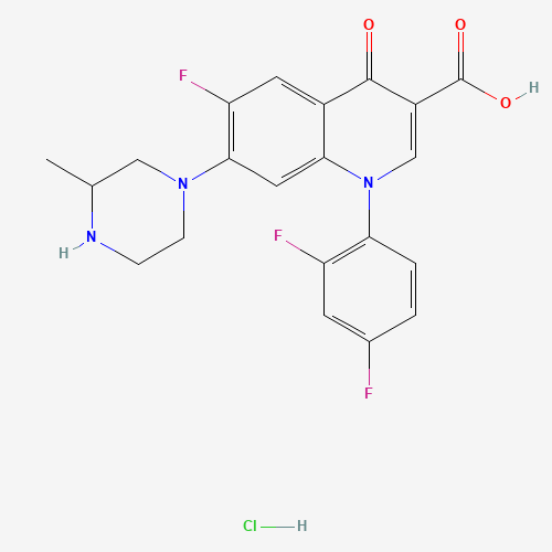 1-(2,4-difluorophenyl)-6-fluoro-7-(3-methylpiperazin-1-yl)-4-oxoquinoline-3-carboxylic acid;hydrochloride (CAS: 105784-61-0) - Chemical Structure and Molecular Formula 