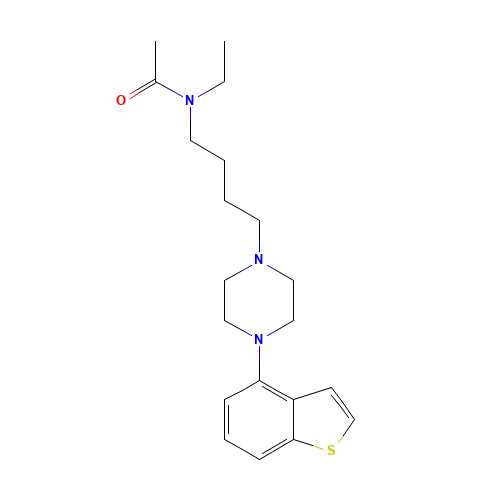 N-[4-[4-(1-benzothiophen-4-yl)piperazin-1-yl]butyl]-N-ethylacetamide (CAS: 1021324-90-2) - Chemical Structure and Molecular Formula 