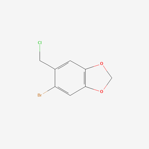 5-bromo-6-(chloromethyl)-1,3-benzodioxole (CAS: 64603-67-4) - Chemical Structure and Molecular Formula 