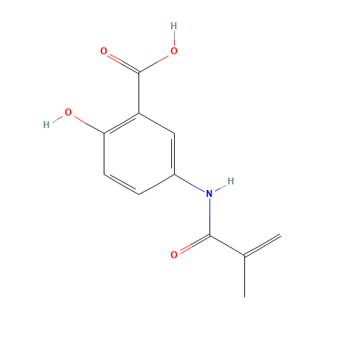 2-hydroxy-5-(2-methylprop-2-enoylamino)benzoic acid (CAS: 53193-87-6) - Chemical Structure and Molecular Formula 