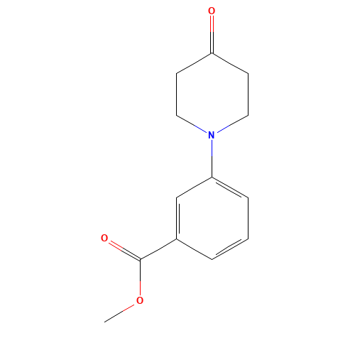 methyl 3-(4-oxopiperidin-1-yl)benzoate (CAS: 658689-49-7) - Chemical Structure and Molecular Formula 