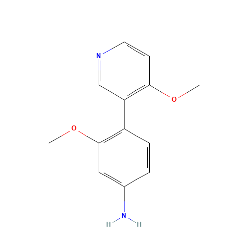 3-methoxy-4-(4-methoxypyridin-3-yl)aniline (CAS: 1357094-51-9) - Chemical Structure and Molecular Formula 