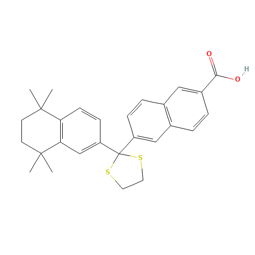 6-[2-(5,5,8,8-tetramethyl-6,7-dihydronaphthalen-2-yl)-1,3-dithiolan-2-yl]naphthalene-2-carboxylic acid (CAS: 345952-44-5) - Related Chemical Product
