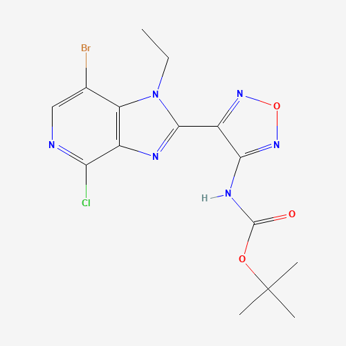 tert-butyl N-[4-(7-bromo-4-chloro-1-ethylimidazo[4,5-c]pyridin-2-yl)-1,2,5-oxadiazol-3-yl]carbamate (CAS: 842144-08-5) - Related Chemical Product