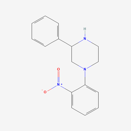 1-(2-nitrophenyl)-3-phenylpiperazine (CAS: 904818-42-4) - Chemical Structure and Molecular Formula 