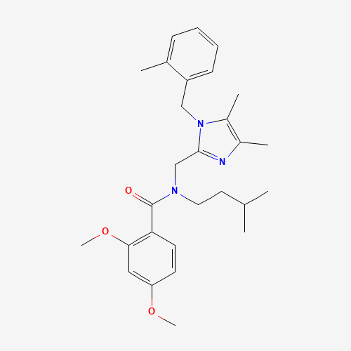 N-[[4,5-dimethyl-1-[(2-methylphenyl)methyl]imidazol-2-yl]methyl]-2,4-dimethoxy-N-(3-methylbutyl)benzamide (CAS: 475466-57-0) - Related Chemical Product
