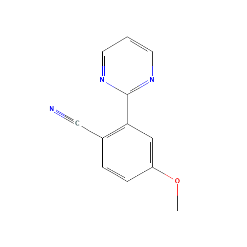 4-methoxy-2-pyrimidin-2-ylbenzonitrile (CAS: 1403747-53-4) - Chemical Structure and Molecular Formula 