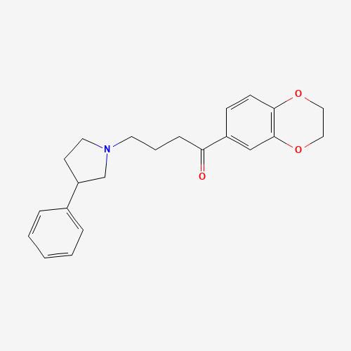 1-(2,3-dihydro-1,4-benzodioxin-6-yl)-4-(3-phenylpyrrolidin-1-yl)butan-1-one (CAS: 431938-85-1) - Chemical Structure and Molecular Formula 