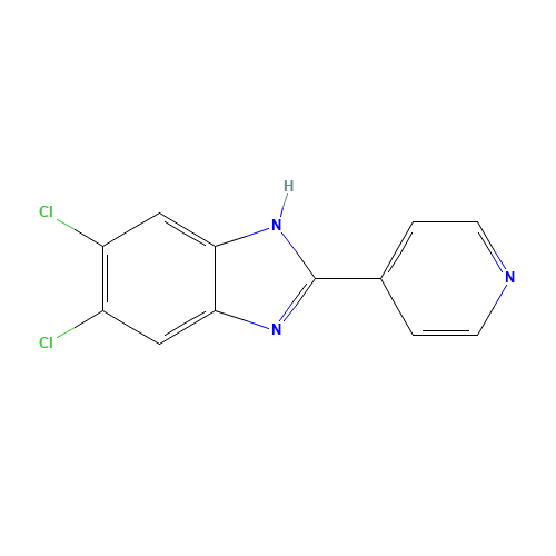 5,6-dichloro-2-pyridin-4-yl-1H-benzimidazole (CAS: 63411-77-8) - Chemical Structure and Molecular Formula 