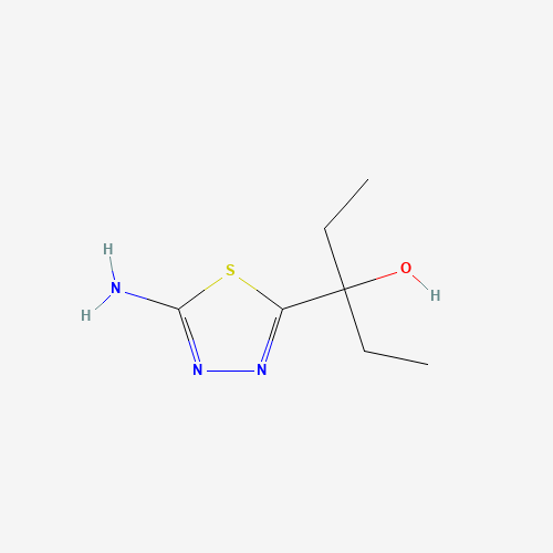 3-(5-amino-1,3,4-thiadiazol-2-yl)pentan-3-ol (CAS: 910656-40-5) - Chemical Structure and Molecular Formula 