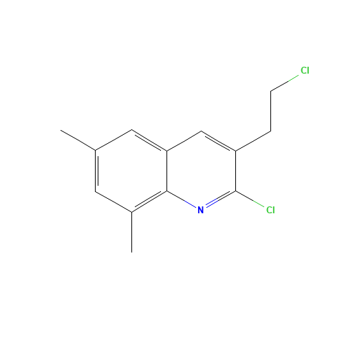 2-chloro-3-(2-chloroethyl)-6,8-dimethylquinoline (CAS: 948294-43-7) - Chemical Structure and Molecular Formula 