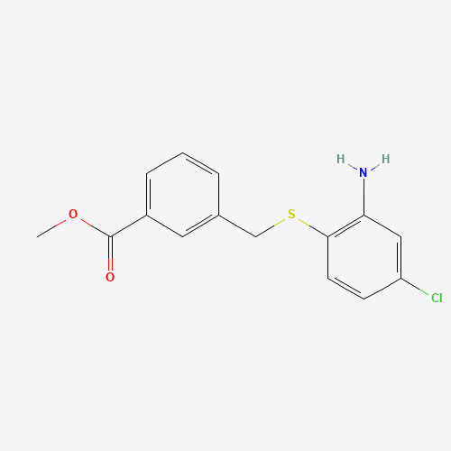 methyl 3-[(2-amino-4-chlorophenyl)sulfanylmethyl]benzoate (CAS: 1094633-02-9) - Chemical Structure and Molecular Formula 