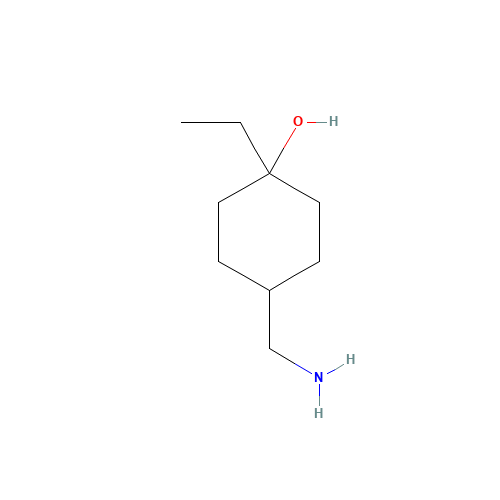 4-(aminomethyl)-1-ethylcyclohexan-1-ol (CAS: 1256667-32-9) - Chemical Structure and Molecular Formula 