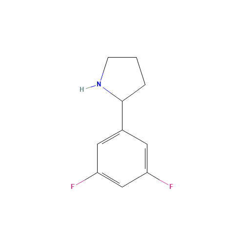 2-(3,5-difluorophenyl)pyrrolidine (CAS: 886503-11-3) - Chemical Structure and Molecular Formula 