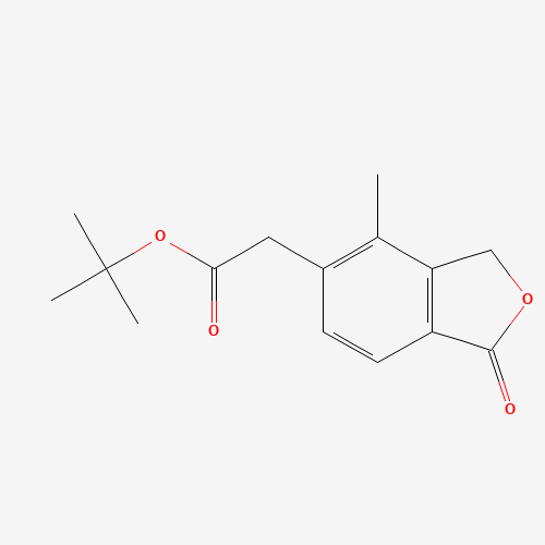 tert-butyl 2-(4-methyl-1-oxo-3H-2-benzofuran-5-yl)acetate (CAS: 1255207-05-6) - Chemical Structure and Molecular Formula 