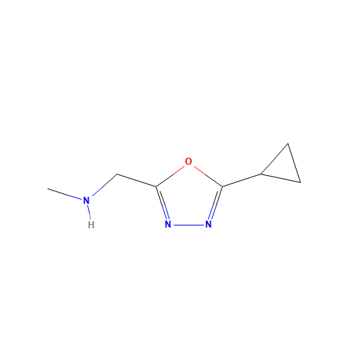 1-(5-cyclopropyl-1,3,4-oxadiazol-2-yl)-N-methylmethanamine (CAS: 1223748-28-4) - Chemical Structure and Molecular Formula 