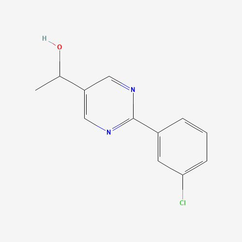 1-[2-(3-chlorophenyl)pyrimidin-5-yl]ethanol (CAS: 1314390-21-0) - Chemical Structure and Molecular Formula 