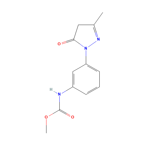 methyl N-[3-(3-methyl-5-oxo-4H-pyrazol-1-yl)phenyl]carbamate (CAS: 184707-81-1) - Chemical Structure and Molecular Formula 
