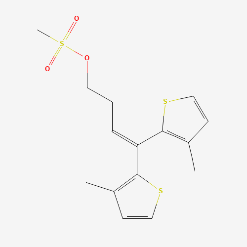 4,4-bis(3-methylthiophen-2-yl)but-3-enyl methanesulfonate (CAS: 847233-13-0) - Chemical Structure and Molecular Formula 
