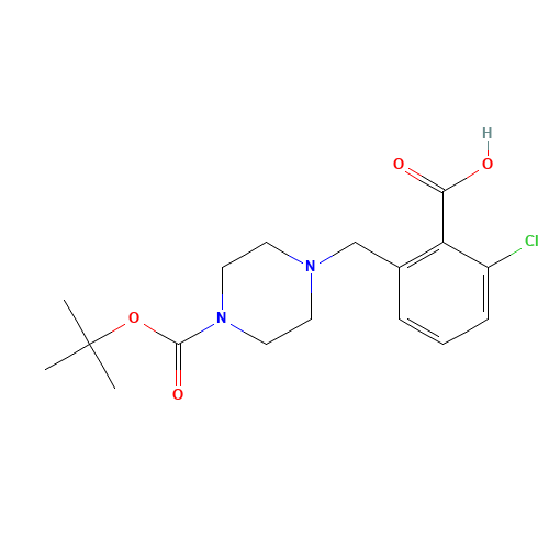 2-chloro-6-[[4-[(2-methylpropan-2-yl)oxycarbonyl]piperazin-1-yl]methyl]benzoic acid (CAS: 1460036-55-8) - Related Chemical Product