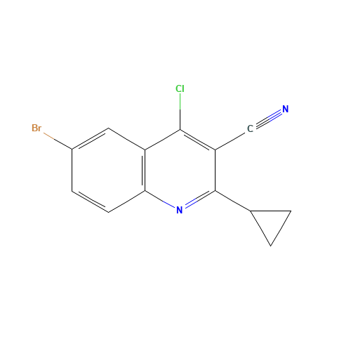 6-bromo-4-chloro-2-cyclopropylquinoline-3-carbonitrile (CAS: 1208820-66-9) - Chemical Structure and Molecular Formula 