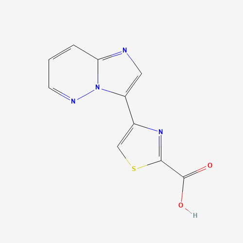 4-imidazo[1,2-b]pyridazin-3-yl-1,3-thiazole-2-carboxylic acid (CAS: 1235545-72-8) - Chemical Structure and Molecular Formula 