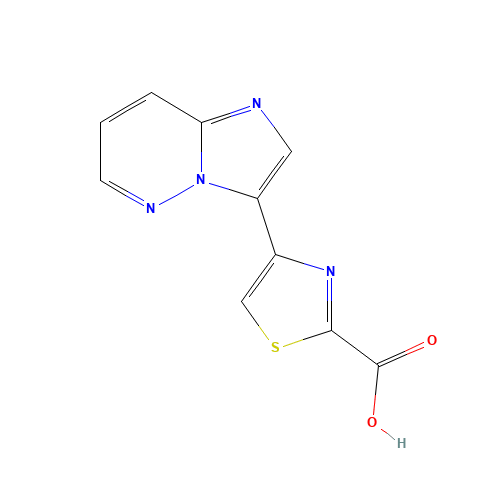 4-imidazo[1,2-b]pyridazin-3-yl-1,3-thiazole-2-carboxylic acid (CAS: 1235545-72-8) - Chemical Structure and Molecular Formula 